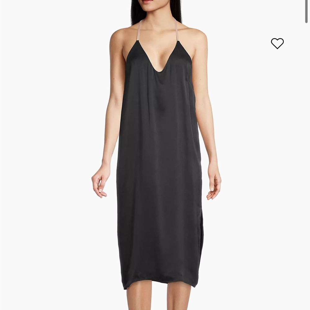 LUNYA Women's Small 100% Mulberry Silk Washable Nightgown Sleep Dress Black